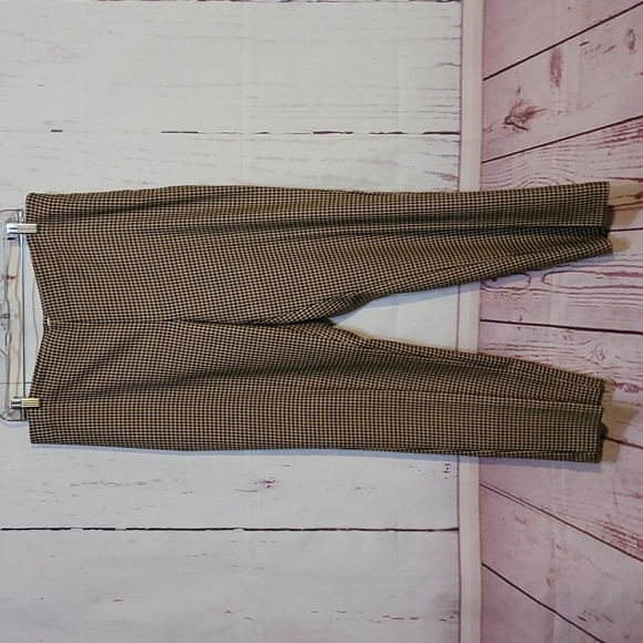 TALBOTS PETITIES HERITAGE BLACK/TAN HOUNDSTOOTH PANTS - Picture 3 of 17